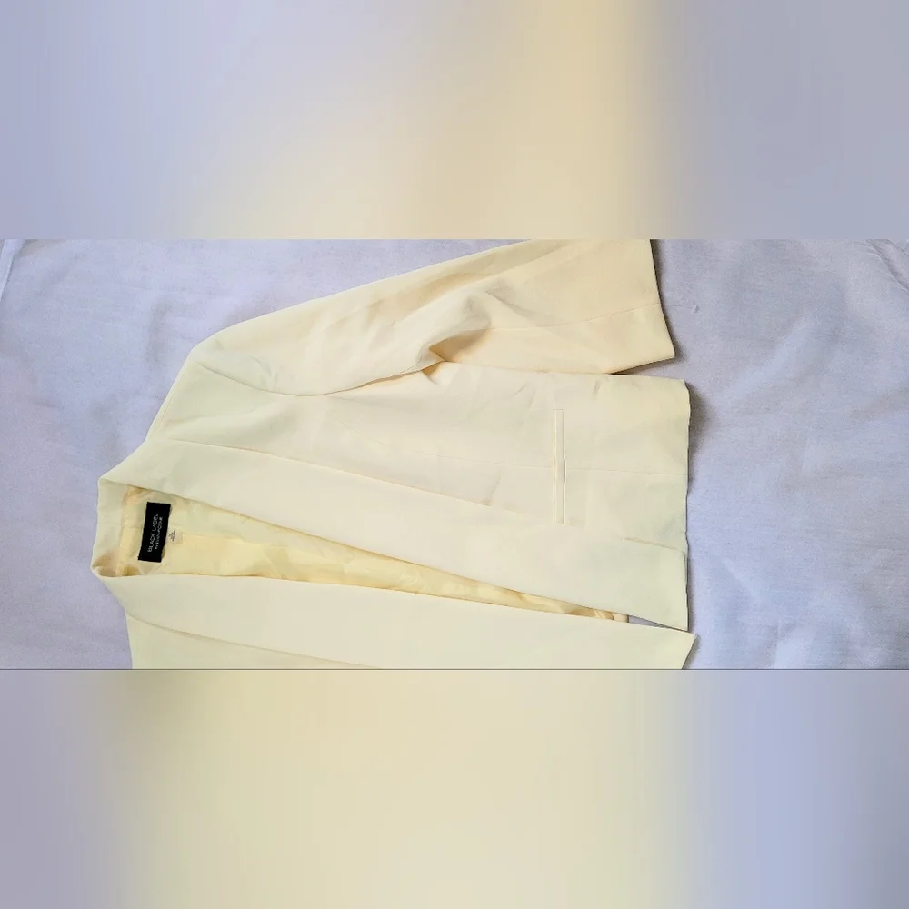NWOT! Posh Butter Yellow Black Label Formal Women's Lined Open Spring Blazer 10 - Picture 5 of 17
